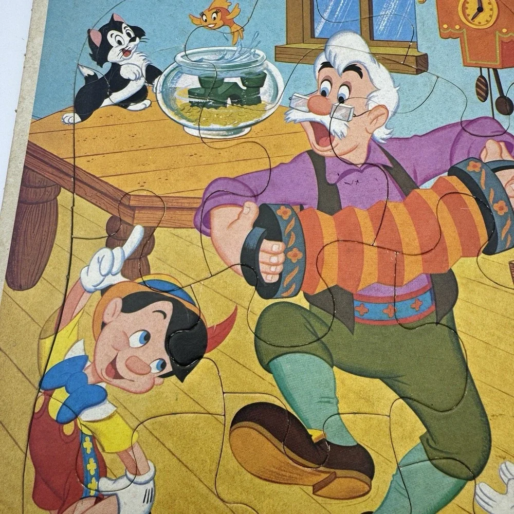 Vintage 1973 Walt Disney Pinocchio and Friends Frame Tray Puzzle‎ 4510E